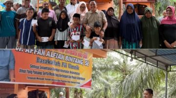 Haji Affan Alfian Bintang SE dan Hj Mariani Harahap, Tebarkan Kepedulian, Santuni Seratusan Anak Yatim dan Dhuafa